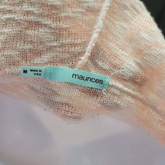 Maurices Orange White Chevron Long Sleeve Cardigan Hooded Neon Medium - Picture 7 of 8